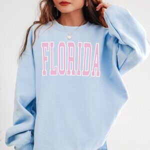 Preppy Florida Sweatshirt, Light Blue